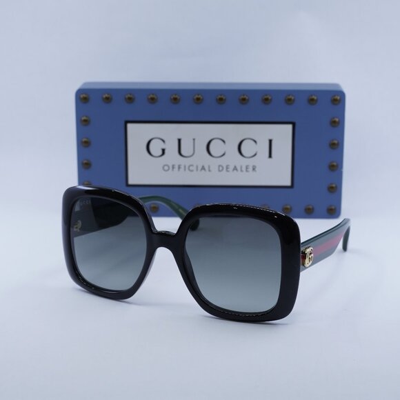 Final Price! Gucci GG0713S 006 Black/Green Sunglasses - Picture 1 of 11